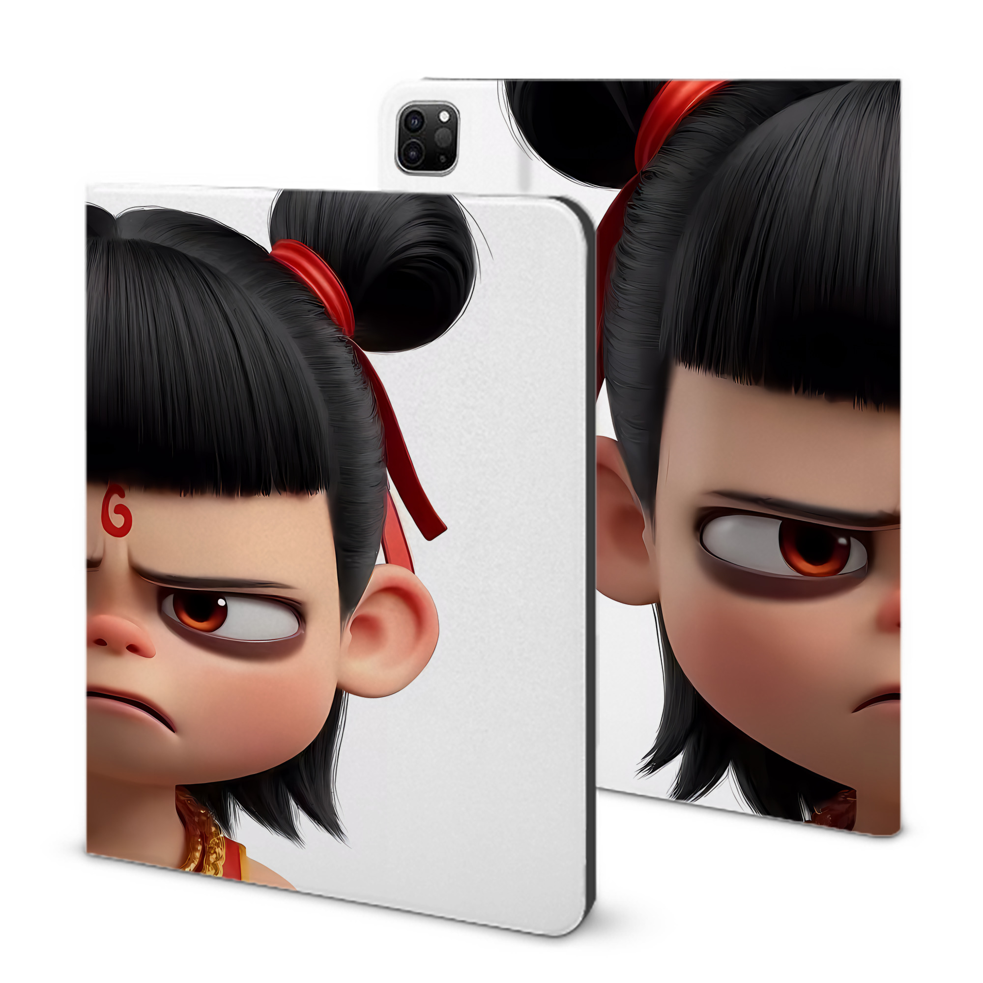 （画像用） Ne Zha 2 ナタ 魔童の大暴れ IPad ケース ブック型 PUレザー TPU 耐衝撃 軽量 薄型 ペン収納なし 全面保護 IPad 各モデル対応